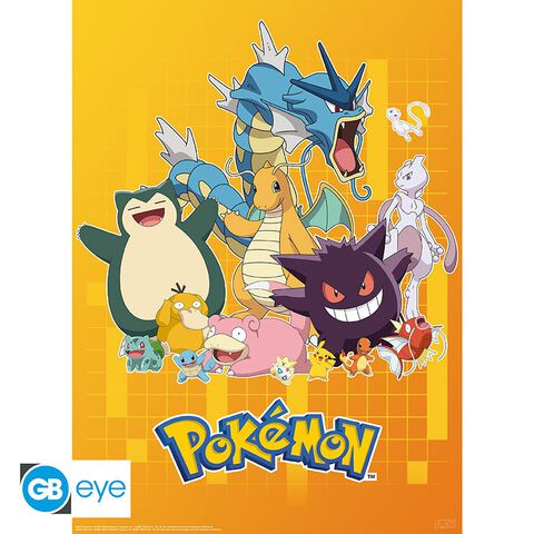 Poster - Pokemon - Set Chibi - Personnages Colores (52x38)